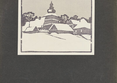 Filipkiewicz Stefan Kościółek wiejski [Cerkiew zimą], przed 1914