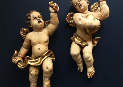 Putto, Barok, XVIIIw. – drewno polichromowane i złocone